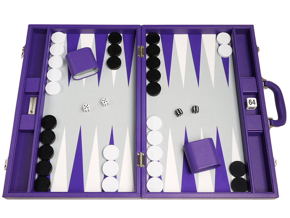 19-inch Premium Backgammon Set - Purple - GBP - American-Wholesaler Inc.