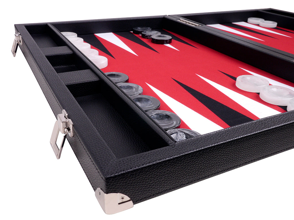 Jeu De Backgammon Luxe Bois De Noyer Noir - Version Voyage Avec Dés Et Doubleur