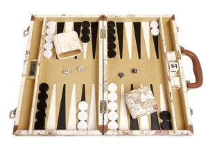 Kit de Backgammon de luxe de 38 x 46 cm - Plateau blanc