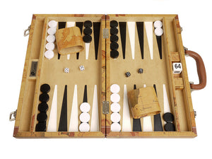 Kit de Backgammon de luxe de 38 x 46 cm - Plateau marron