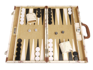 Backgammon de Luxe de 46 x 53 cm - Plateau Blanc