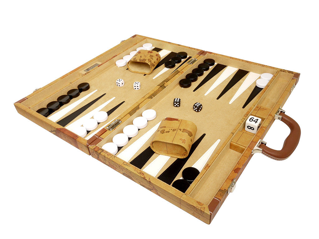 HBS GAMES Backgammon Midnight Pearl - Jeu De Société En Bois Avec Pions Acrylique (48cm)