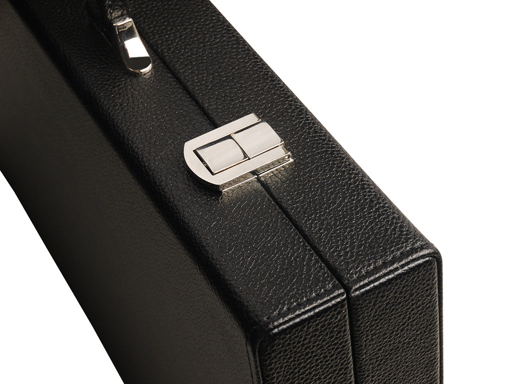 16-inch Premium Backgammon Set - Black with White and Astral Blue Points - American-Wholesaler Inc.