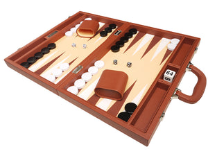 Ensemble de Backgammon Premium 40 x 53 cm - Brun du Désert