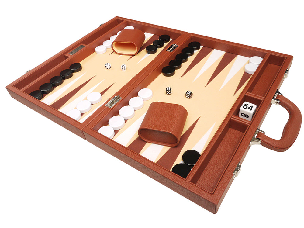 16-inch Premium Backgammon Set - Desert Brown - GBP - American-Wholesaler Inc.