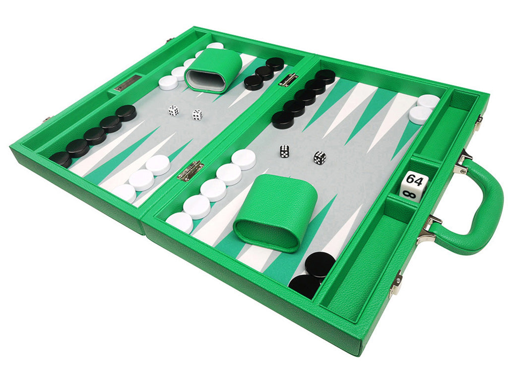 16-inch Premium Backgammon Set - Green - American-Wholesaler Inc.